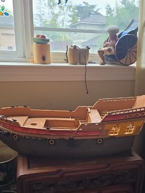 Toy Pirate Ship Hull - Brown, Red, Yellow